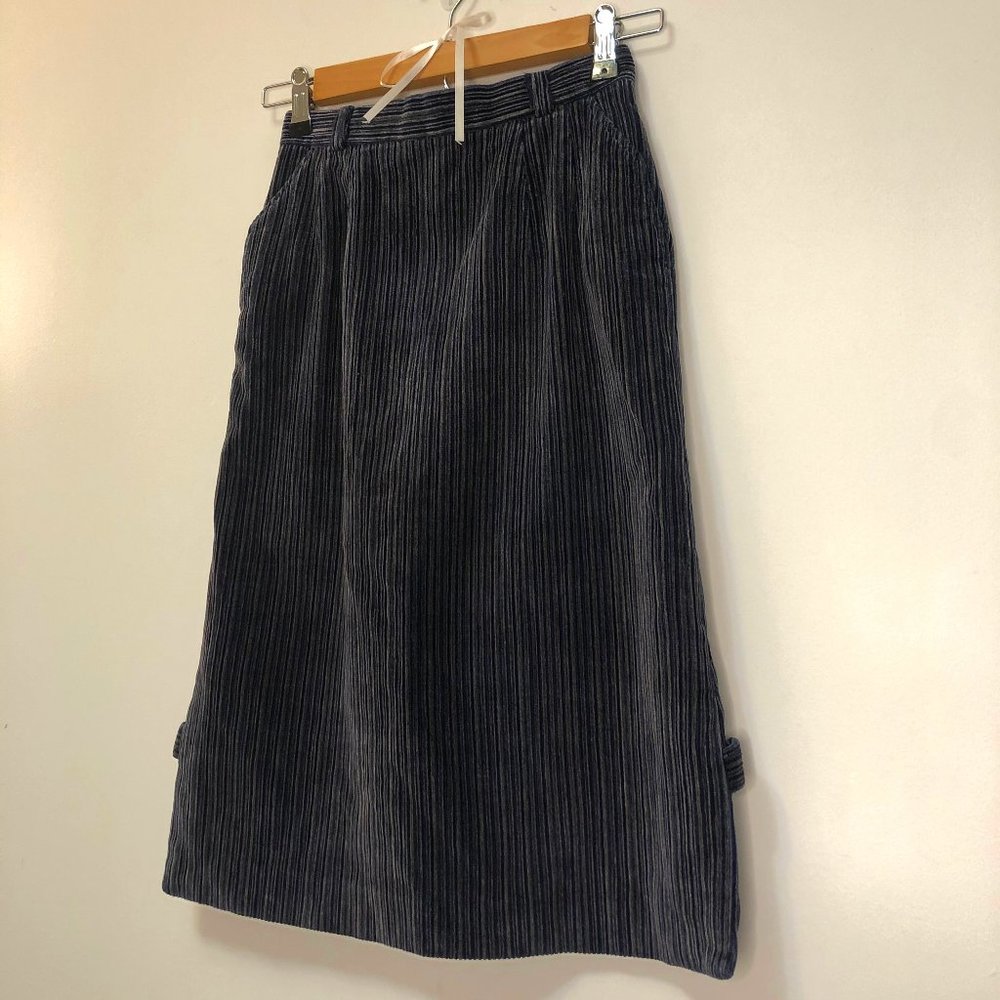 Vintage Navy Corduroy Pencil Skirt